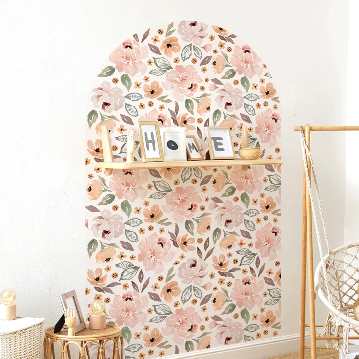 Peony Bloom Arch - Sweet Floral Wallpaper for Nursery Walls