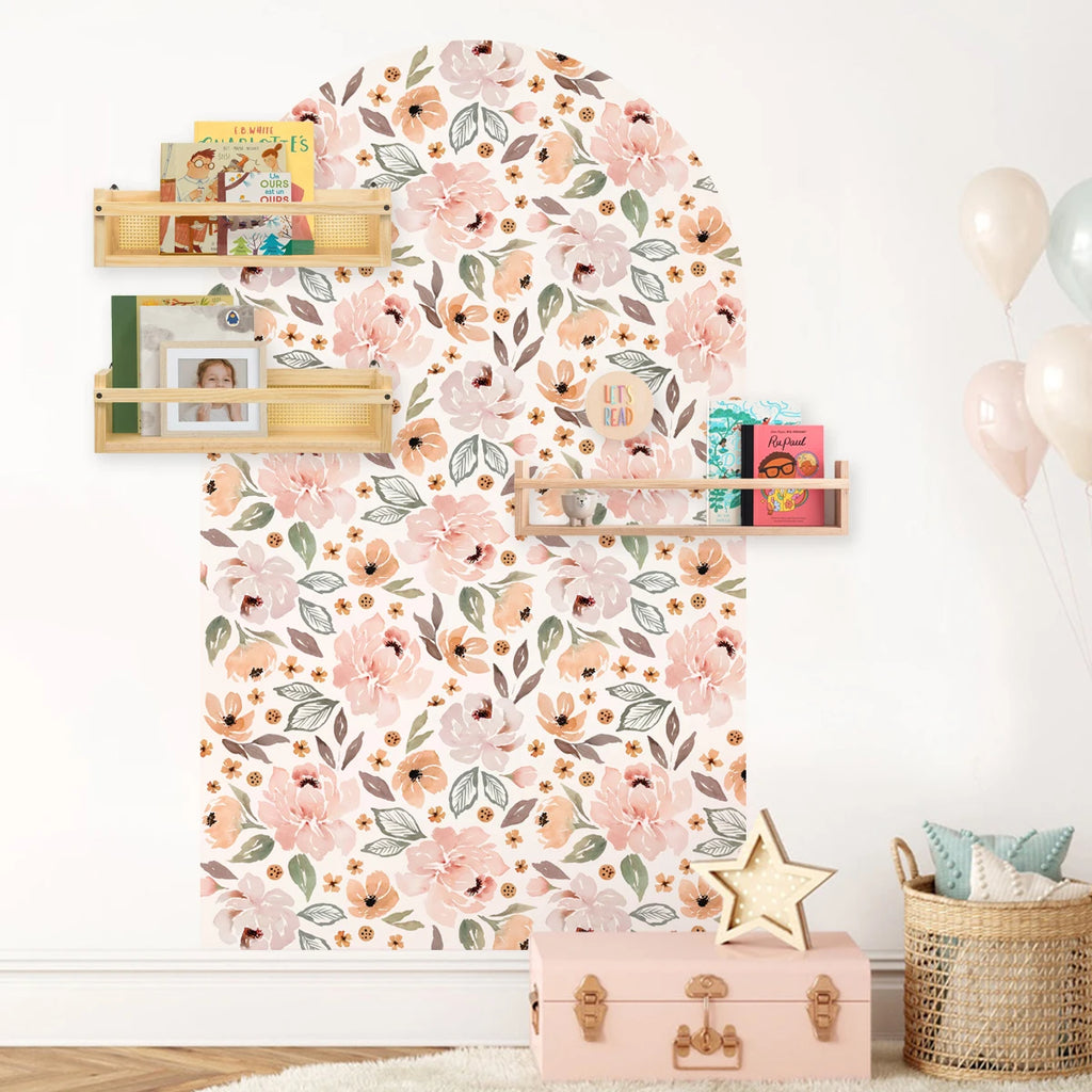 Peony Bloom Arch - Sweet Floral Wallpaper for Nursery Walls