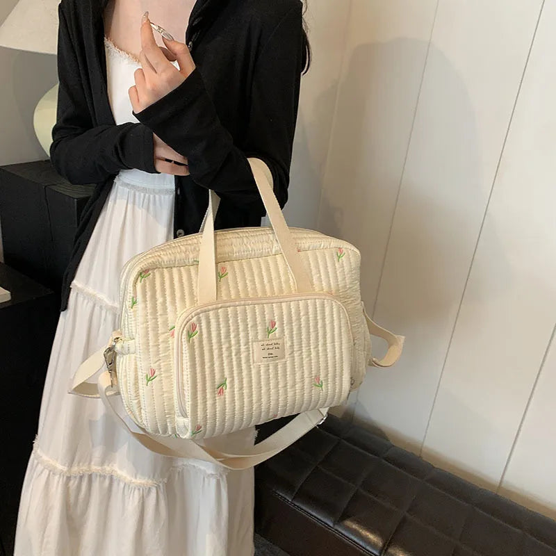 Large Mommy Bag Baby Organizer Maternity Pack Diaper Handbag Embroidered Women Shoulder Crossbody Bag Hospital Travel Mother Kid