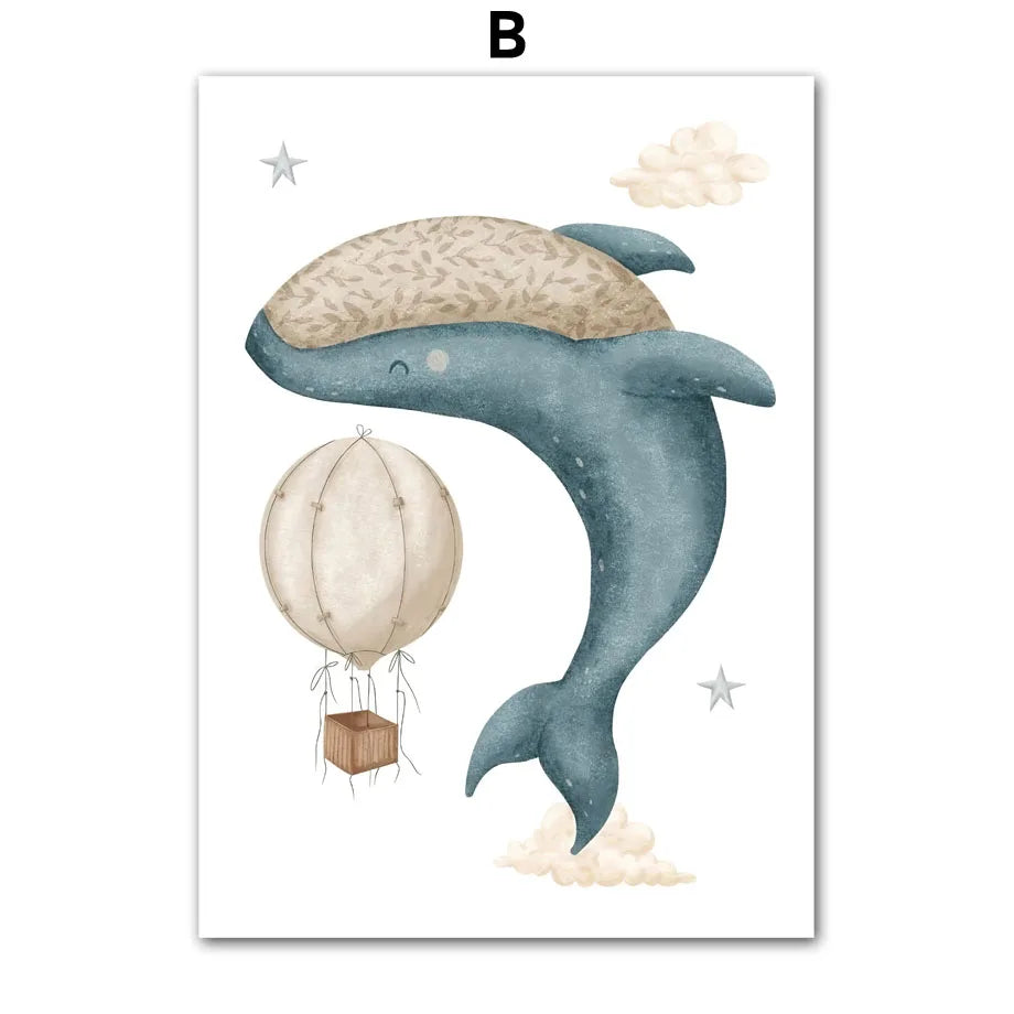 Whimsical Animal Art – Gentle Nordic Decor for Kids