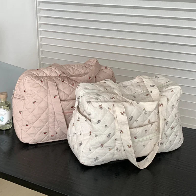 Quilted Mommy Travel Bag - Spacious Everyday Diaper Tote