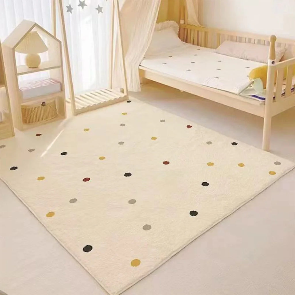 Colorful Dotted Rug - Cute & Comfy Nursery Floor Mat