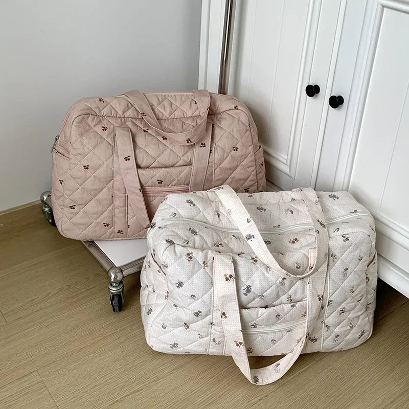 Quilted Mommy Travel Bag - Spacious Everyday Diaper Tote