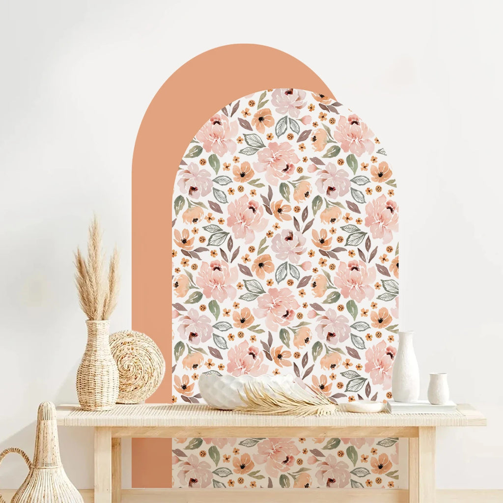 Peony Bloom Arch - Sweet Floral Wallpaper for Nursery Walls