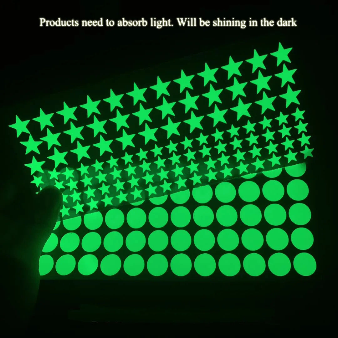 Glowing Star Wall Decals - Fun Night Light for Kids