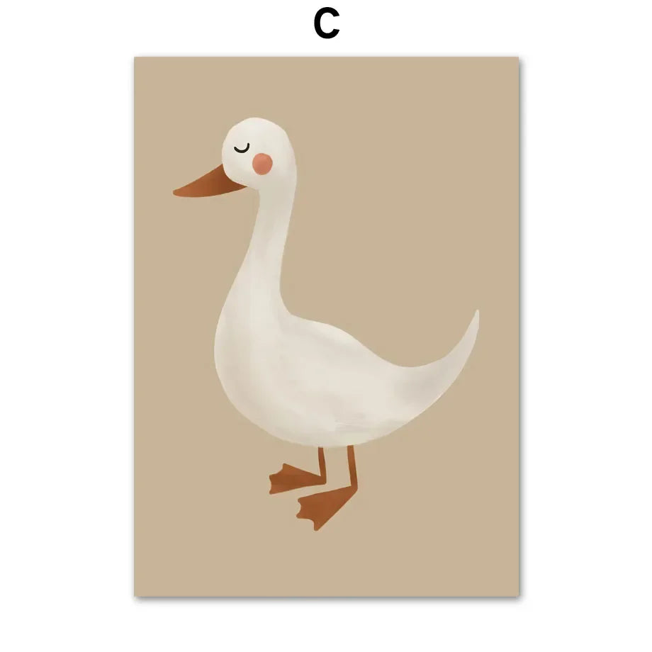 Adorable Animal Wall Art - Sweet Nordic Decor for Kids