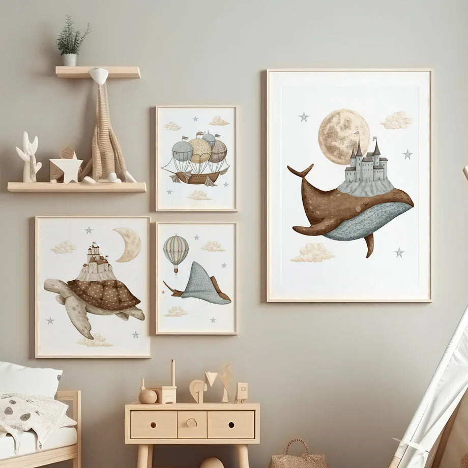 Whimsical Animal Art – Gentle Nordic Decor for Kids