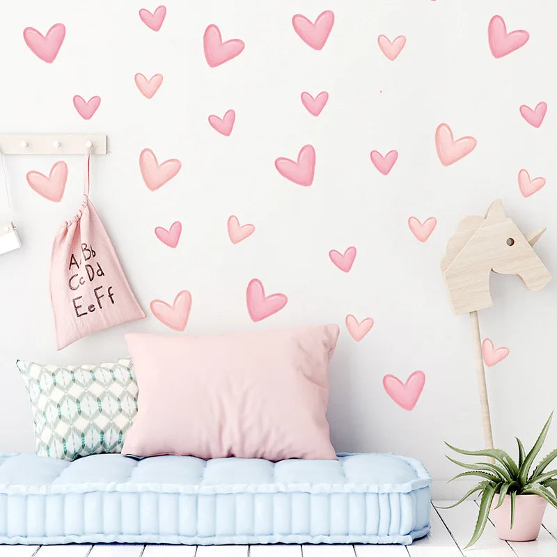 Sweet Pink Hearts - Adorable Wall Stickers for Your Kids’ Rooms