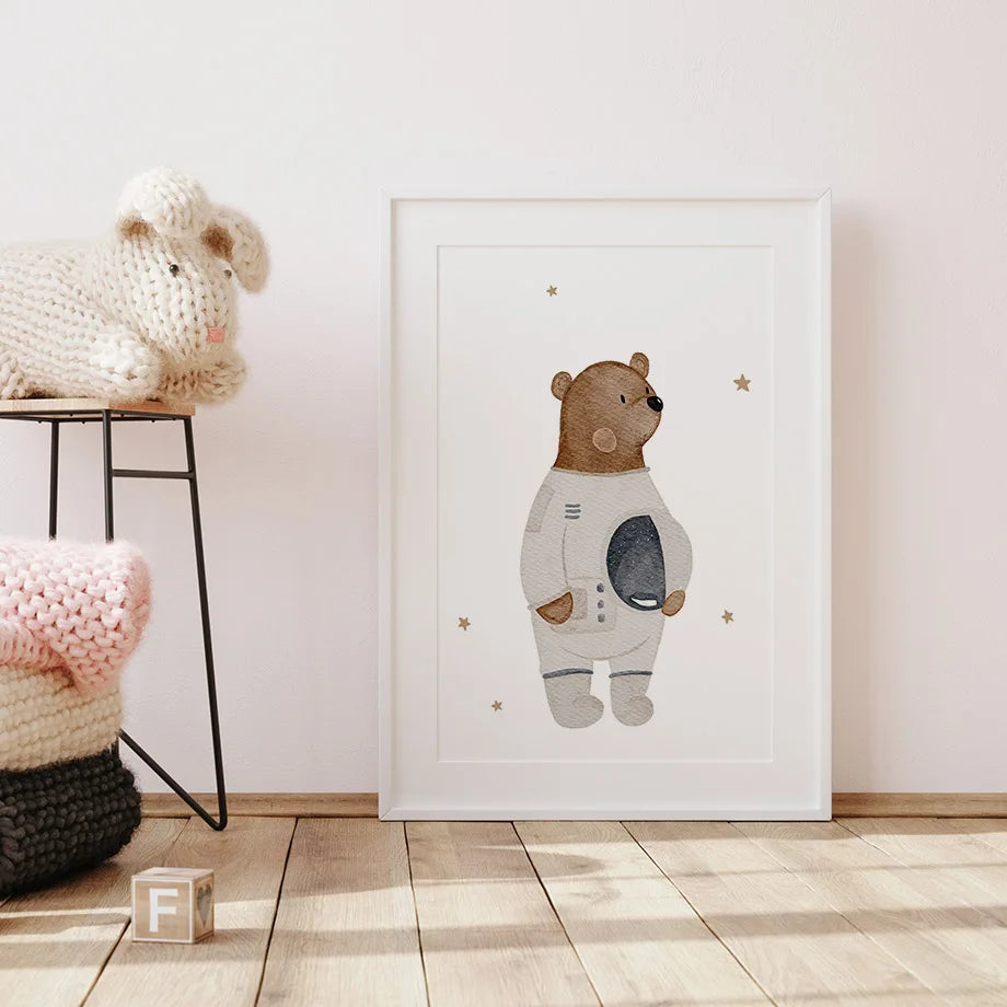 Boho Space Friends - Whimsical Animal Print for Kids’ Rooms