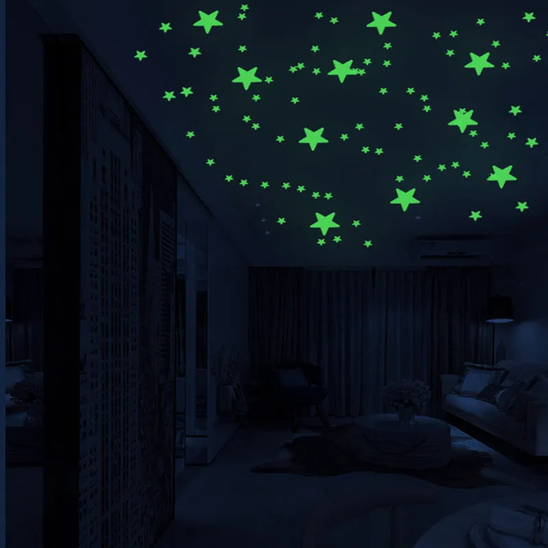Glowing Star Wall Decals - Fun Night Light for Kids