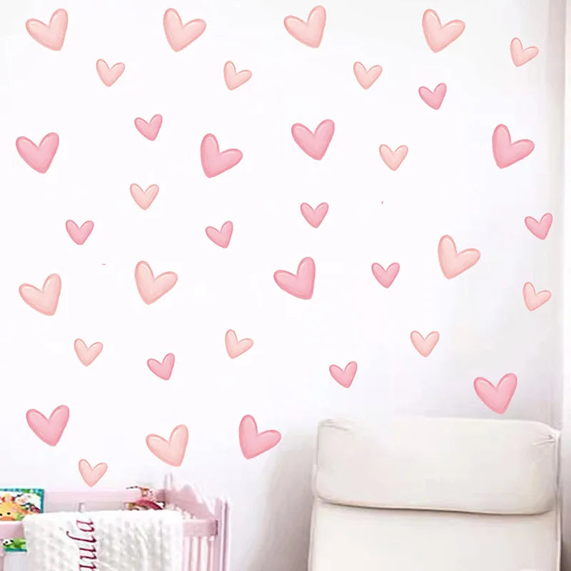 Sweet Pink Hearts - Adorable Wall Stickers for Your Kids’ Rooms