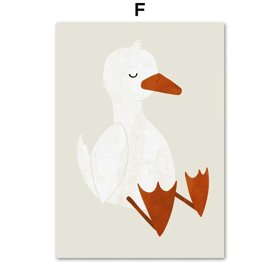 Adorable Animal Wall Art - Sweet Nordic Decor for Kids