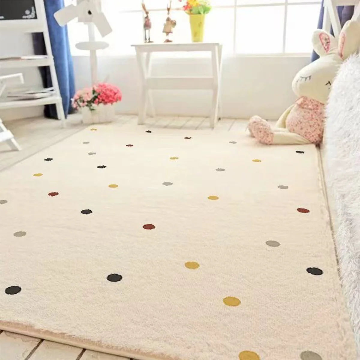 Colorful Dotted Rug - Cute & Comfy Nursery Floor Mat