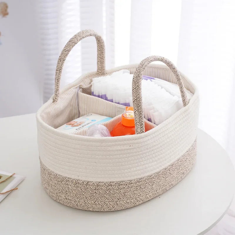 Soft Diaper Basket - Nursery Baby Essentials Caddy