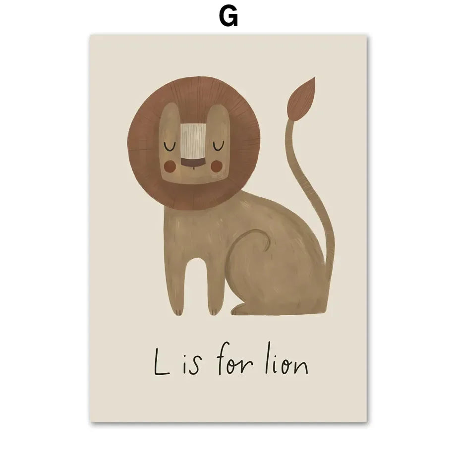 Adorable Animal Wall Art - Sweet Nordic Decor for Kids