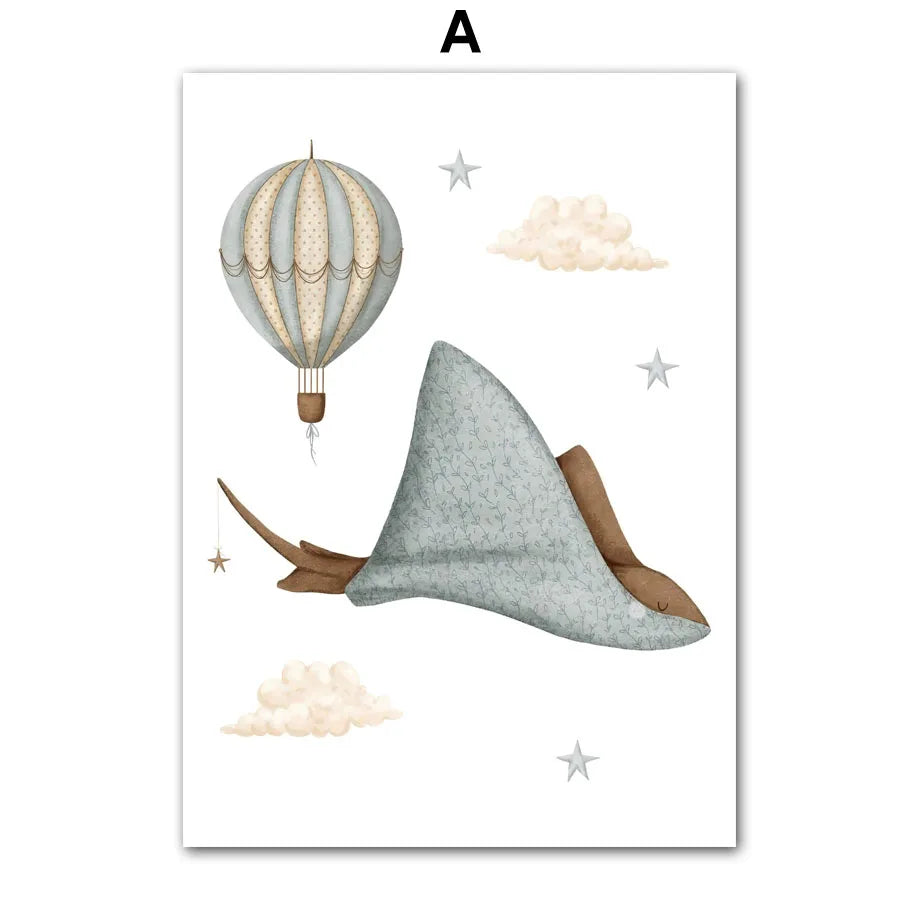 Whimsical Animal Art – Gentle Nordic Decor for Kids