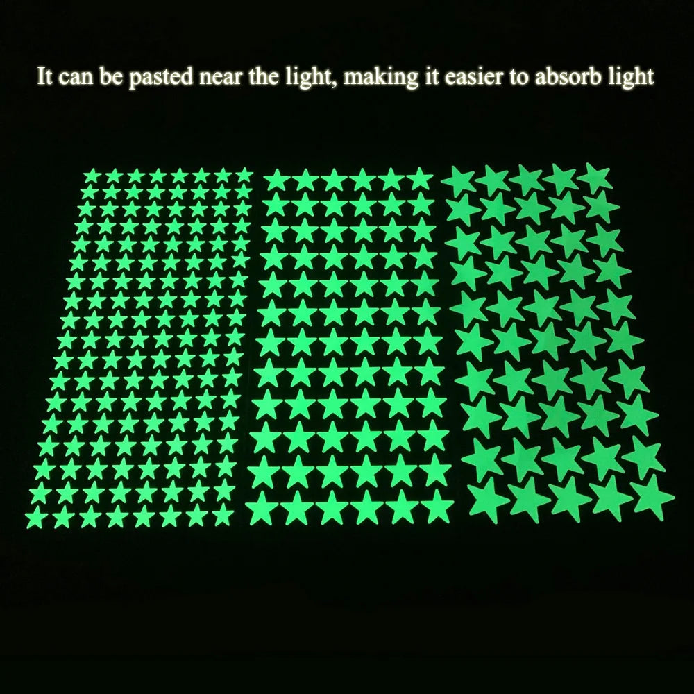 Glowing Star Wall Decals - Fun Night Light for Kids