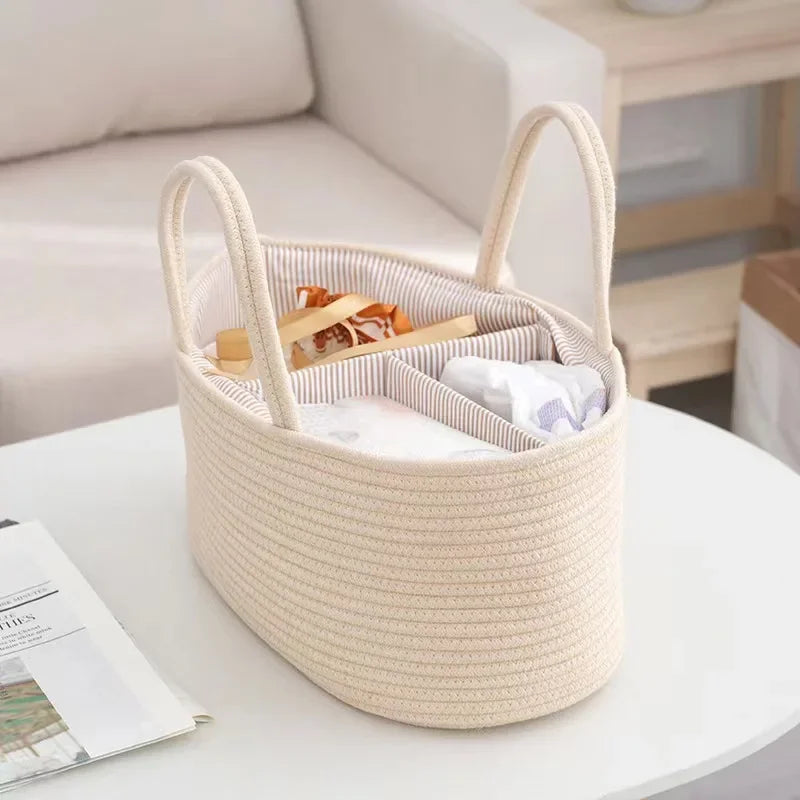 Soft Diaper Basket - Nursery Baby Essentials Caddy