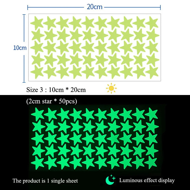 Glowing Star Wall Decals - Fun Night Light for Kids