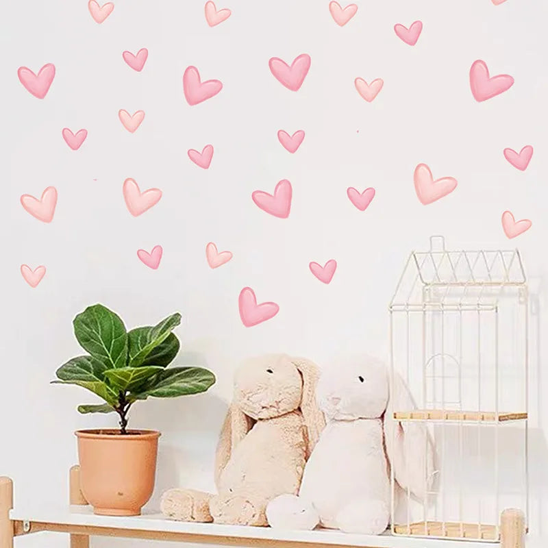 Sweet Pink Hearts - Adorable Wall Stickers for Your Kids’ Rooms