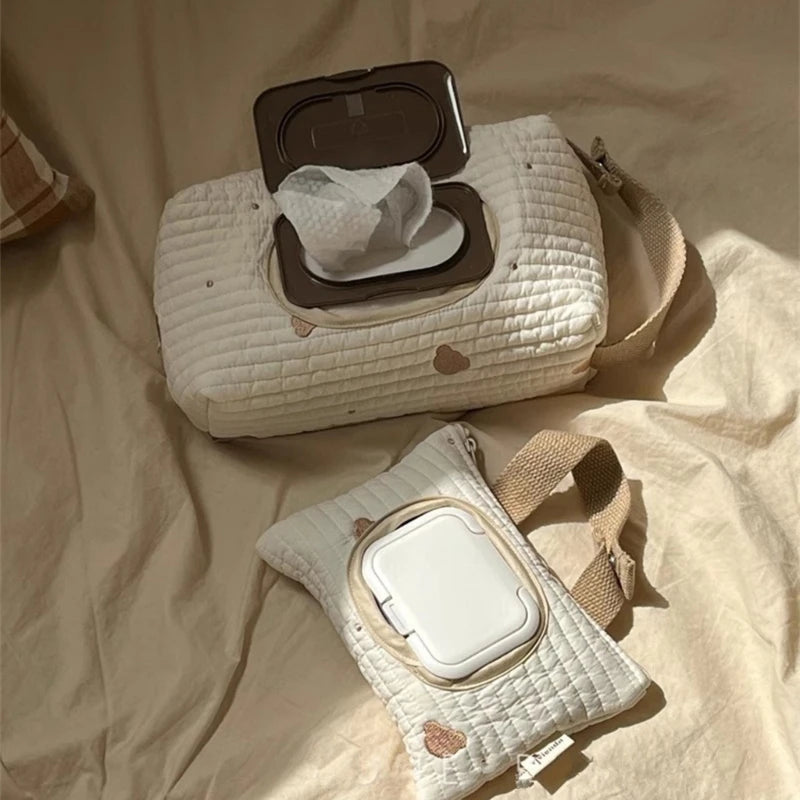 Quilted Baby Wipes Pouch – Cozy Nursery Essential for Parents