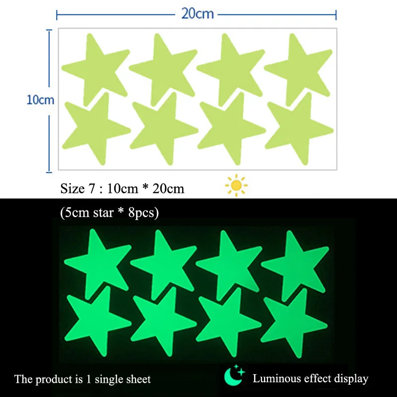 Glowing Star Wall Decals - Fun Night Light for Kids