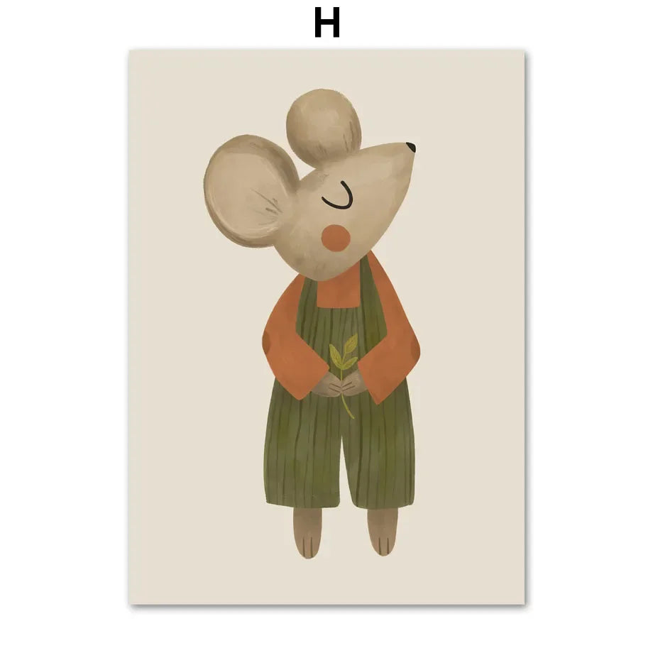 Adorable Animal Wall Art - Sweet Nordic Decor for Kids