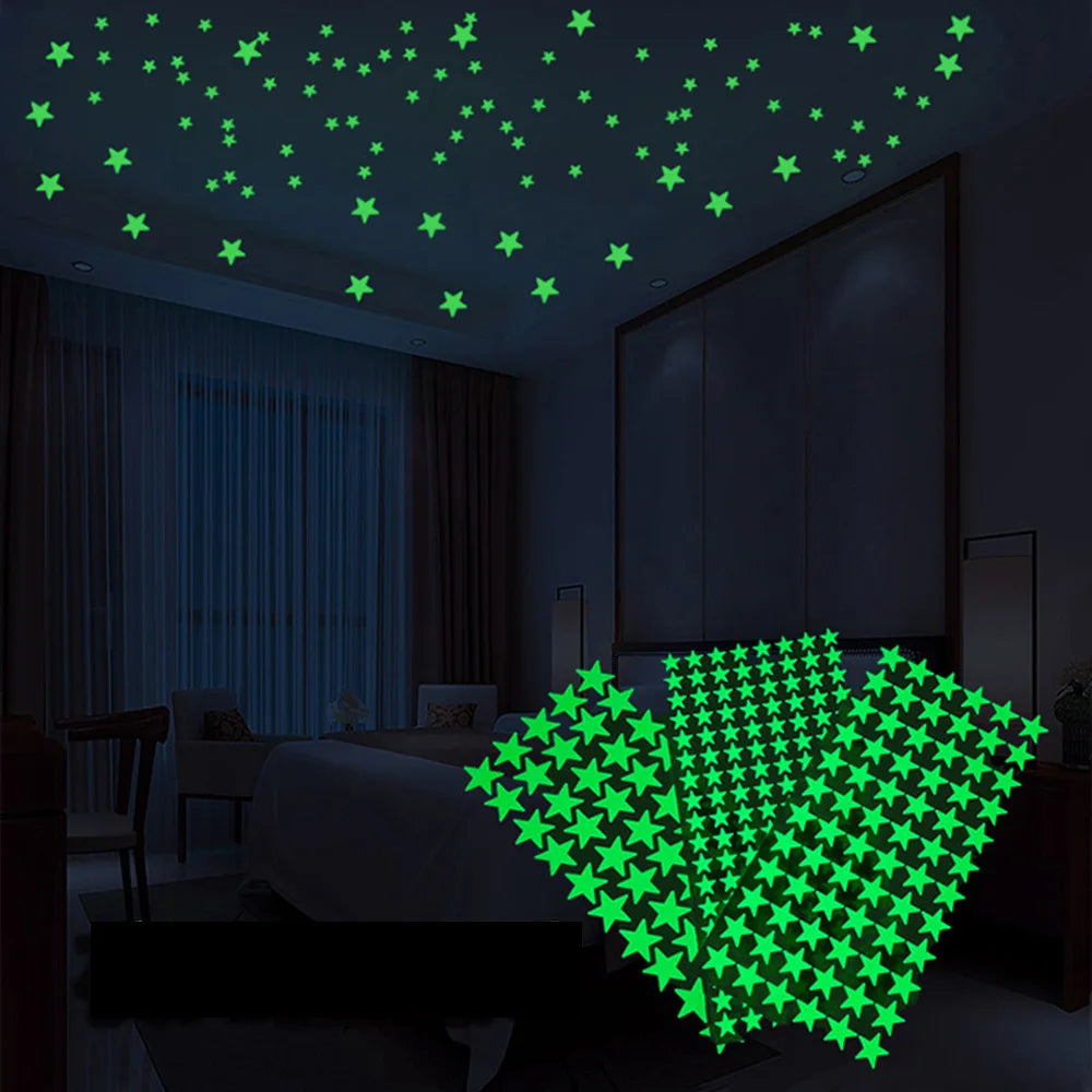 Glowing Star Wall Decals - Fun Night Light for Kids