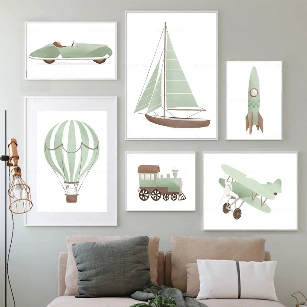 Mint Dreams – Retro Travel Print for Kids’ Rooms