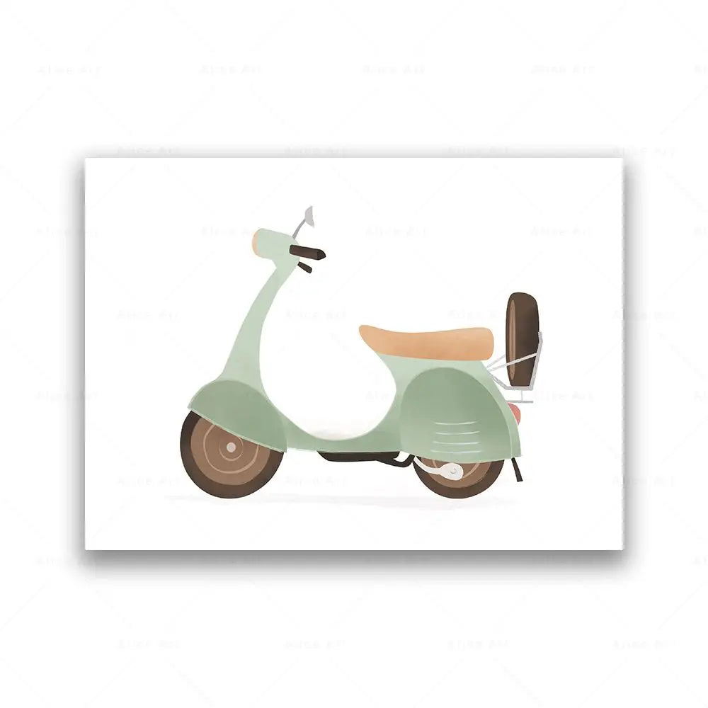 Mint Dreams – Retro Travel Print for Kids’ Rooms