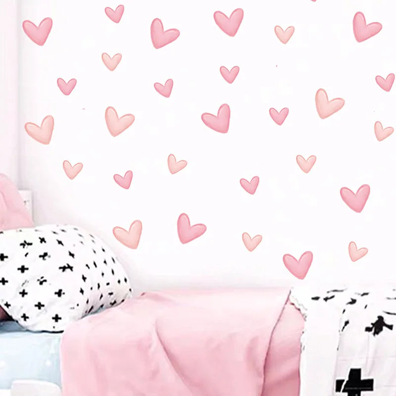 Sweet Pink Hearts - Adorable Wall Stickers for Your Kids’ Rooms