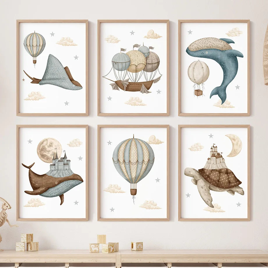 Whimsical Animal Art – Gentle Nordic Decor for Kids