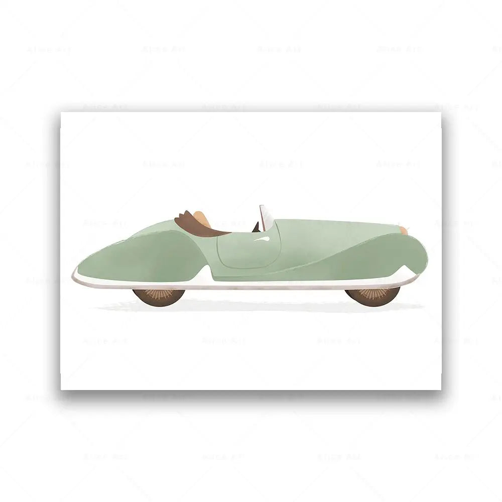 Mint Dreams – Retro Travel Print for Kids’ Rooms