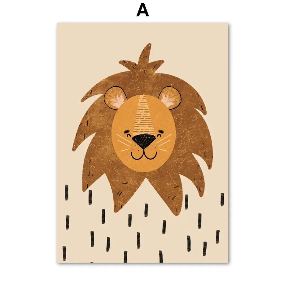 Adorable Animal Wall Art - Sweet Nordic Decor for Kids