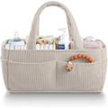 Corduroy Diaper Caddy - Soft Nursery Organizer Tote
