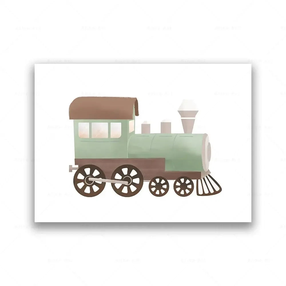 Mint Dreams – Retro Travel Print for Kids’ Rooms