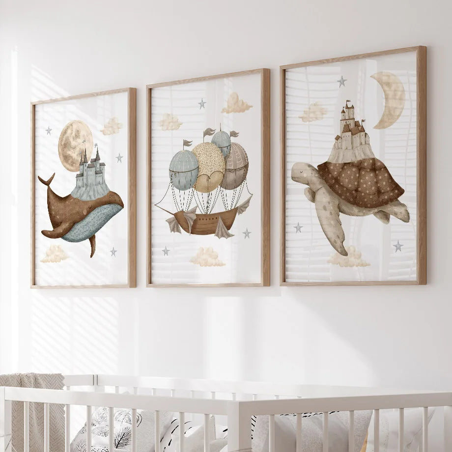 Whimsical Animal Art – Gentle Nordic Decor for Kids