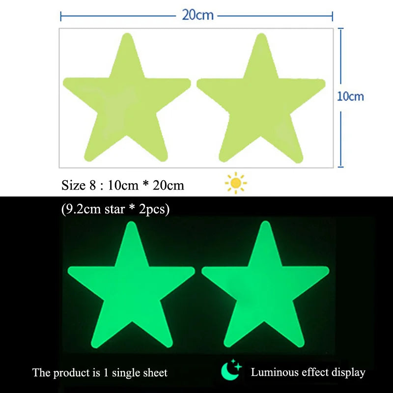 Glowing Star Wall Decals - Fun Night Light for Kids