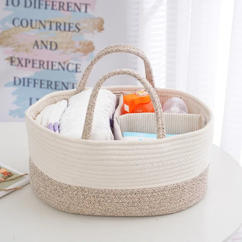 Soft Diaper Basket - Nursery Baby Essentials Caddy