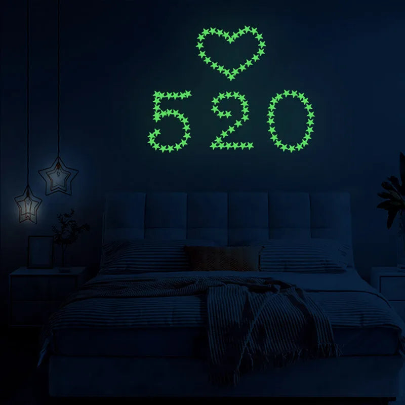 Glowing Star Wall Decals - Fun Night Light for Kids