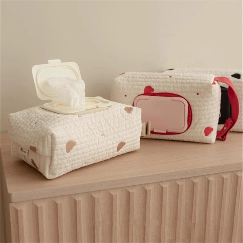 Quilted Baby Wipes Pouch – Cozy Nursery Essential for Parents