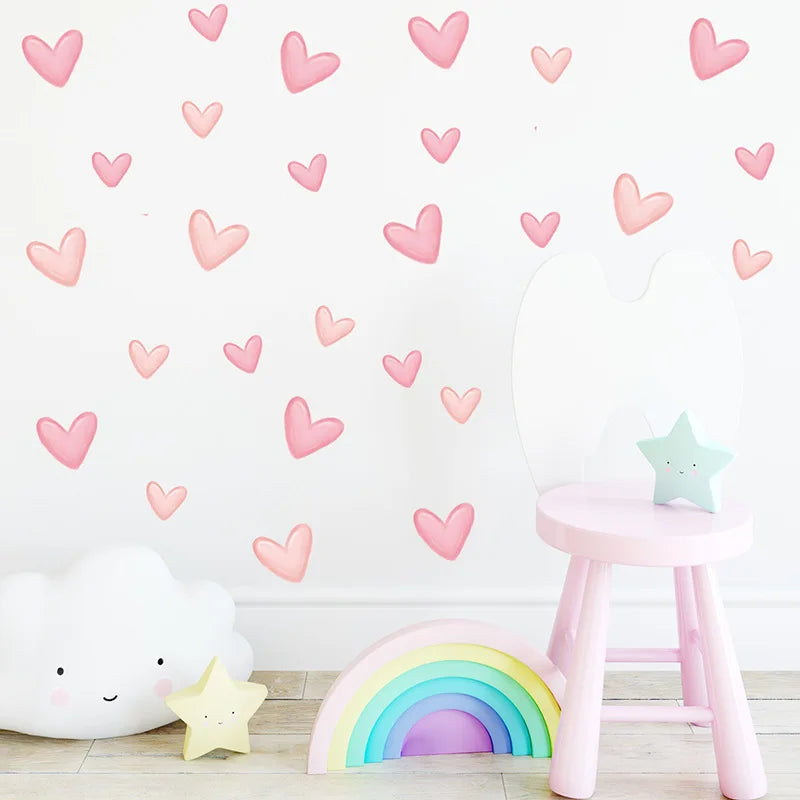 Sweet Pink Hearts - Adorable Wall Stickers for Your Kids’ Rooms
