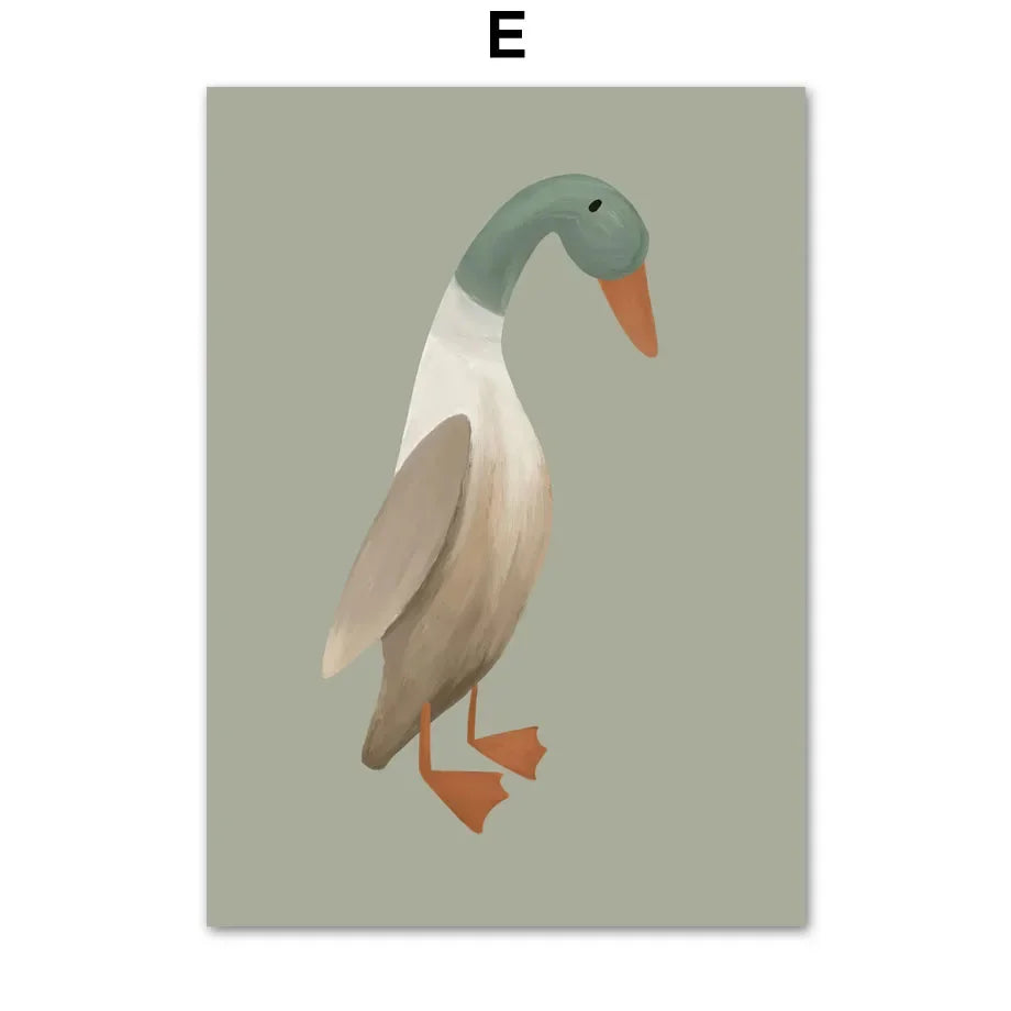 Adorable Animal Wall Art - Sweet Nordic Decor for Kids